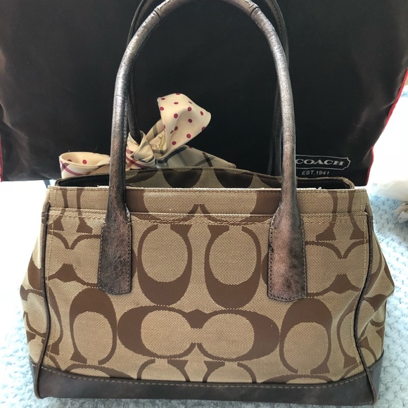 Coach Signature Hampton Madeline Satchel w/ Scarf - Picture 2 of 8
